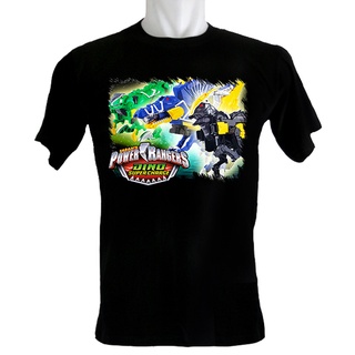 เสื้อยืดฤดูร้อนhotเสื้อยืด พิมพ์ลาย Dino Supercharge Zords Power Rangers สําหรับผู้ชายS-3XL