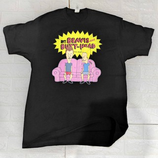 เสื้อยืดคอกลมcrew neckเสื้อการ์ตูน BeavisAndButthead ลิขสิทธิ์แท้S-4XL