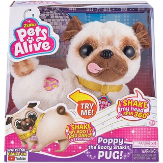 Zuru Pets Alive Poppy The Booty ShakinPug - ตุ๊กตาลูกสุนัขเต้นรํา แบบโต้ตอบ 9521