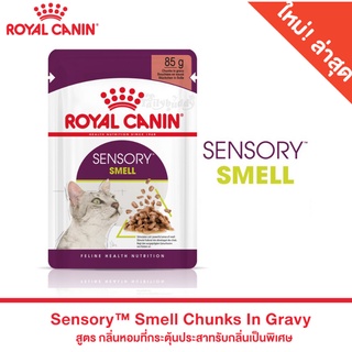 Royal Canin SENSORY SMELL อาหารแมวแบบเปียก สำหรับแมวช่างเลือก กระตุ้นการกินด้วยกลิ่นหอมเฉพาะ (เกรวี่) (85g)