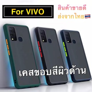 เคสกันกระแทก ปุ่มสีผิวด้าน Case Vivo V11i/Y91i/Y91C/V9/Y53/Y91/Y11/Y12/Y15/Y17ขอบนิ่มหลังแข็งเคสเคสวีโว่