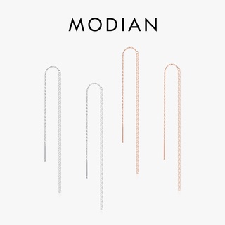 Modian ต่างหูโซ่ยาว เงินแท้ 925 ห้อยพู่ยาว สไตล์คลาสสิก เรียบง่าย เครื่องประดับ สําหรับผู้หญิง งานแต่งงาน