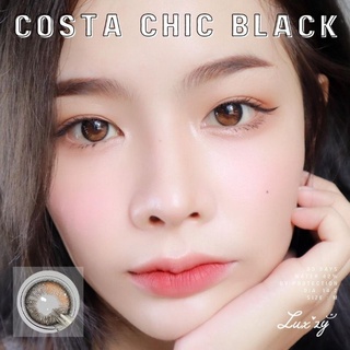 ⚡Luxzylens⚡Costa Chic Black💥คอนแทคเลนส์mini💥คอนแทคเลนส์กรองแสง💥แถมฟรีตลับทุกคู่