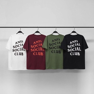 คอตต้อนคอกลมเสื้อยืดแฟชั่น☊♙A101 เสื้อยืด Anti Social Club Basic UnisexS-5XL