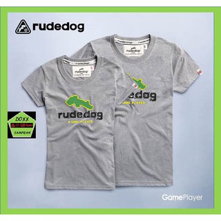 rudedog เสื้อคอกลม ชาย หญิง  รุ่น Game player สีเทาอ่อน