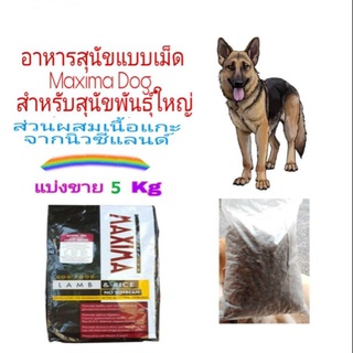 MAXIMA DOG LAMB &amp; RICE - LARGE BREED แบ่ง5 กก. (เม็ดเล็ก) ส่งฟรี