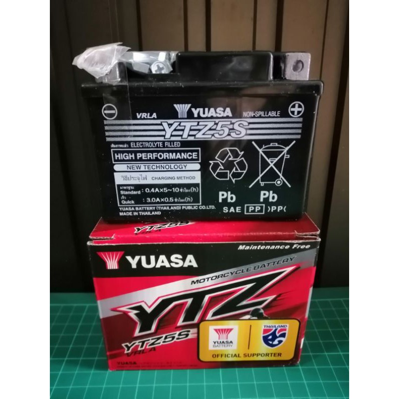 YUASA YTZ5S​ แบตเตอรี่​ รถจักรยานยนต์​ 12V​ 5Ah​ แบตแห้ง​ รถมอไซด์​ ยัวซ่า