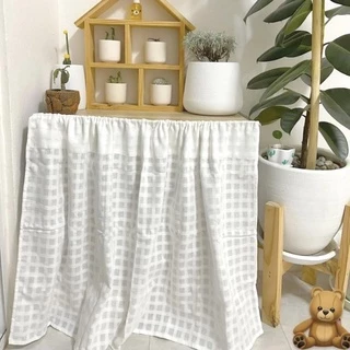ผ้าม่านครึ่งหน้าต่าง สไตล์มินิมอล ขนาด110x60cm ราคาเฉพาะม่าน