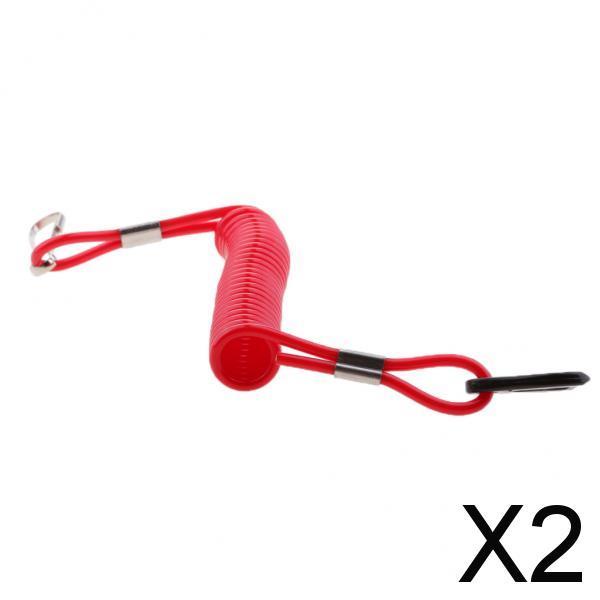 2X Motorcycle Tether Lanyard Boat Outboard Engine Kill Stop Switch For