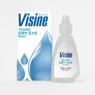 Visine® Dry Eye Relief, Lubricant Eye Drops, Sterile 15mL บรรเทาอาการแสบร้อน ตาแห้ง และระคายเคืองตา