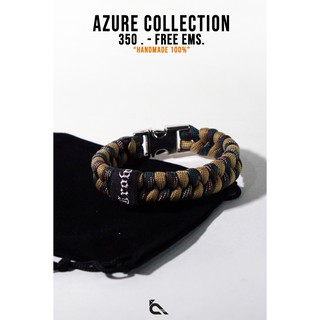 กำไลข้อมือ Paracord รุ่น FISHTAIL AZURE / Desert sand - Blackish green camo
