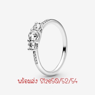 Pandora silver  ring**แหวนเพชรชู3เม็ด