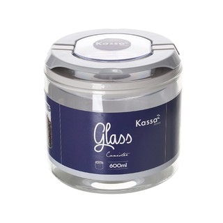 โหลแก้วทรงกลมฝาล็อค KASSA HOME รุ่น GW448-C ขนาด 600 มล. สีใส