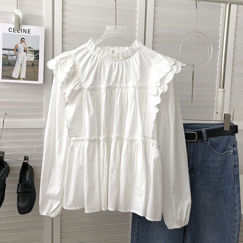 เสื้อเชิ้ตแขนยาว ทรงหลวม สไตล์เกาหลี สําหรับผู้หญิง พร้อมส่ง – โปรปัง
