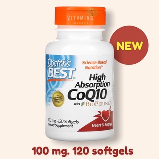 ✅ใส่โค้ดลดหน้าร้าน CoQ10 เม็ดซอฟเจล 💖 Doctors Best, High Absorption CoQ10 with BioPerine, 100 mg, CoEnzymeQ10, Co Q10