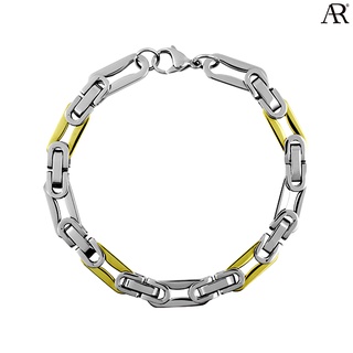 ANGELINO RUFOLO Bracelet ดีไซน์ Gold Fremada สร้อยข้อมือผู้ชาย Stainless Steel 316L(สแตนเลสสตีล)คุณภาพเยี่ยม สีเงิน/ทอง