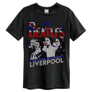 เสื้อยืด พิมพ์ลาย The Beatles Liverpool สีดํา สําหรับผู้ชาย