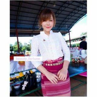 เสื้อลูกไม้แขนยาว กระดุมหน้า