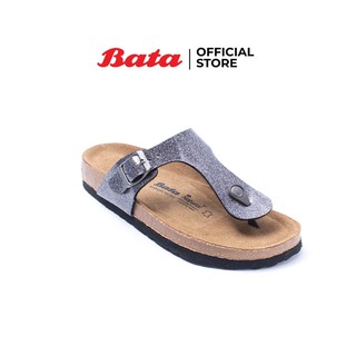 Bata บาจา รองเท้าแตะ แบบหนีบ พื้นหนา สูง 1 นิ้ว สำหรับผู้หญิง รุ่น Portia สีเทา 6712341