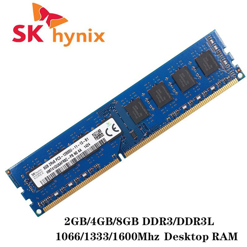Sk Hynix 2Gb/4Gb/8Gb Ddr3 1600Mhz/1333Mhz Pc3L-12800U หน่วยความจําความจําสําหรับเดสก์ท็อป Ram หน่วยค