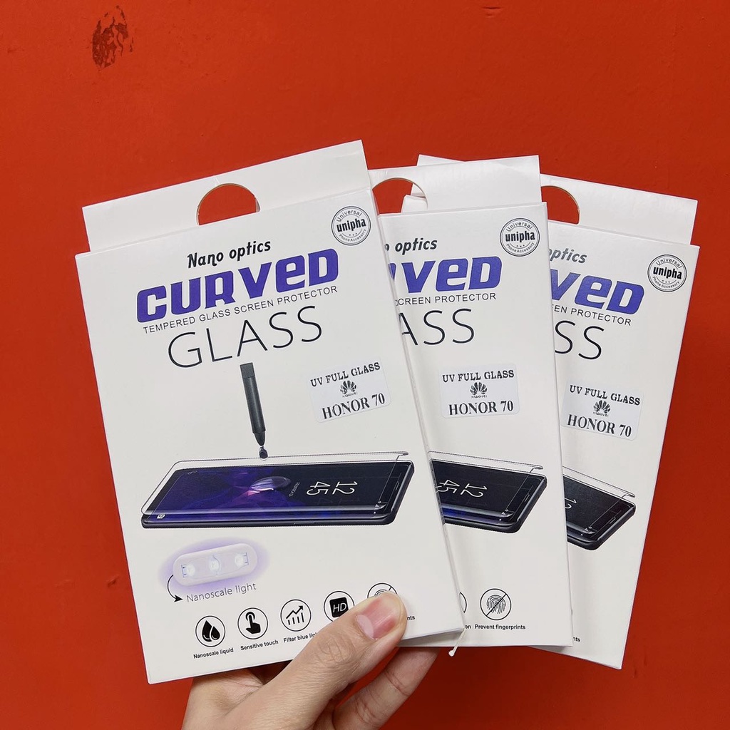 HONOR 70 UV Glue UV Light Full Glue 9H กระจกนิรภัย