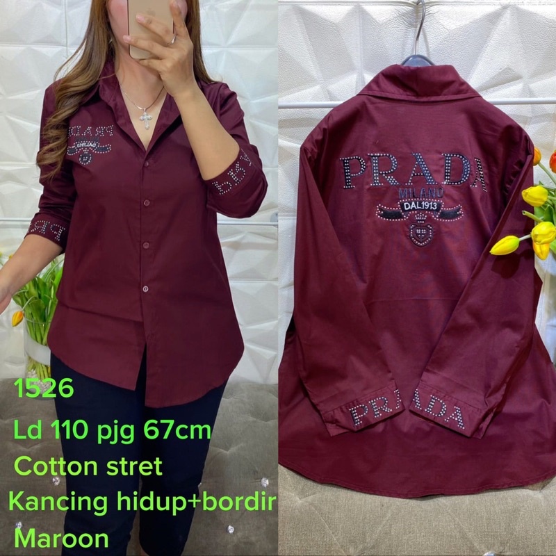 KEMEJA BEAUTIFUL THICK MOTE SHIRT ld110 pj67