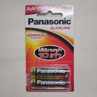 ถ่านอัลนาไลน์พานาโซนิค ถ่านAA ขนาด1.5v (2ก้อน/แพ็ค) Alnaline Panasonic charcoal, AA size 1.5v (2 pieces / pack)