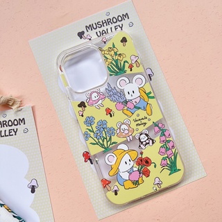 เคสสำหรับไอโฟน ลาย Mushroom Valley (พื้นหลังใส) - Dual Guard เคสใส 2 ชั้น iPhone (ผลิตตามออร์เดอร์)