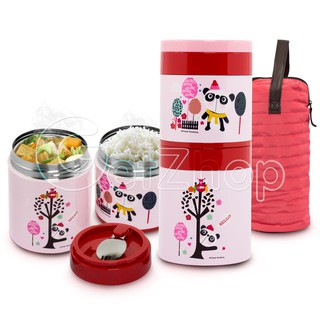 Getzhop ปิ่นโตเก็บความร้อน 2 ชั้น Pinto Pinkah Panda รุ่น FAS-3342(สีชมพู)