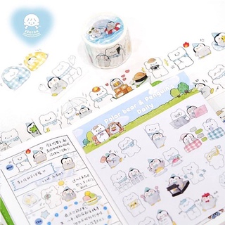 Molinta Tape&amp;Sticker Polar &amp; Penguin ผองเพื่อนน้องๆน่าร๊าก