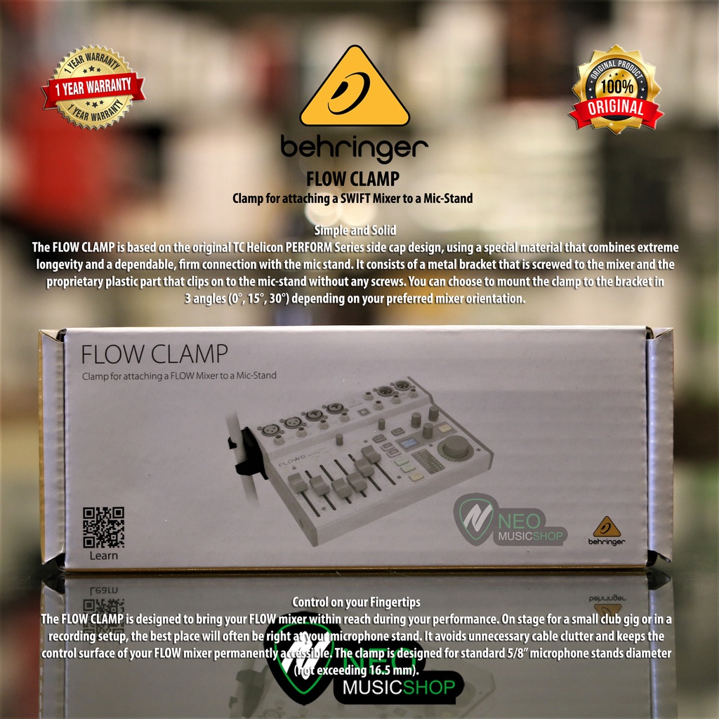 Behringer FLOW CLAMP Clamp สําหรับติดเครื่องผสม FLOW8 เป็นขาตั้ง Mic-Stand