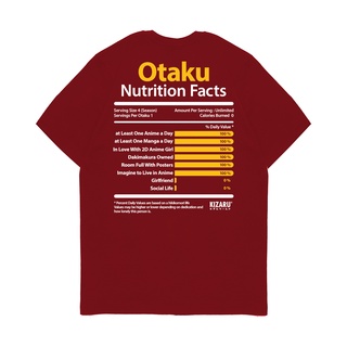 เสื้อยืดผู้ชาย เสื้อยืด ลาย Kizaru OTAKU NUTRITION FACTS S-5XL