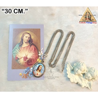 สร้อยสแตนเลส พระหฤทัยพระเยซูเจ้า (The Sacred Heart of Jesus) สร้อยพระเยซู  Jesus Necklace Catholic คาทอลิก ศาสนาคริสต์