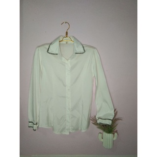 เสื้อทำงาน เสื้อแขนยาว สีครีม