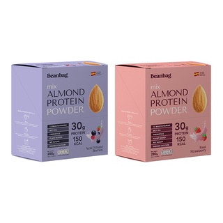 Beanbag Almond Protein Powder คละรส Acai Mixed berries และ รส Real Strawberry 280g