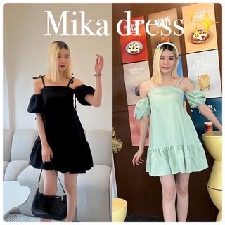 ✨Mika dress✨เดรสสั้นระบายชาย ผูกไหล่ พร้อมส่ง