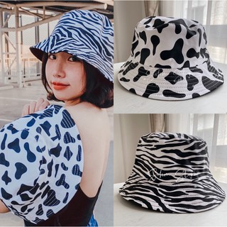 มาใหม่! 🐄🦓หมวกบัคเก็ต ลายวัว ม้าลาย ใส่ได้สองด้าน 🦓🐄