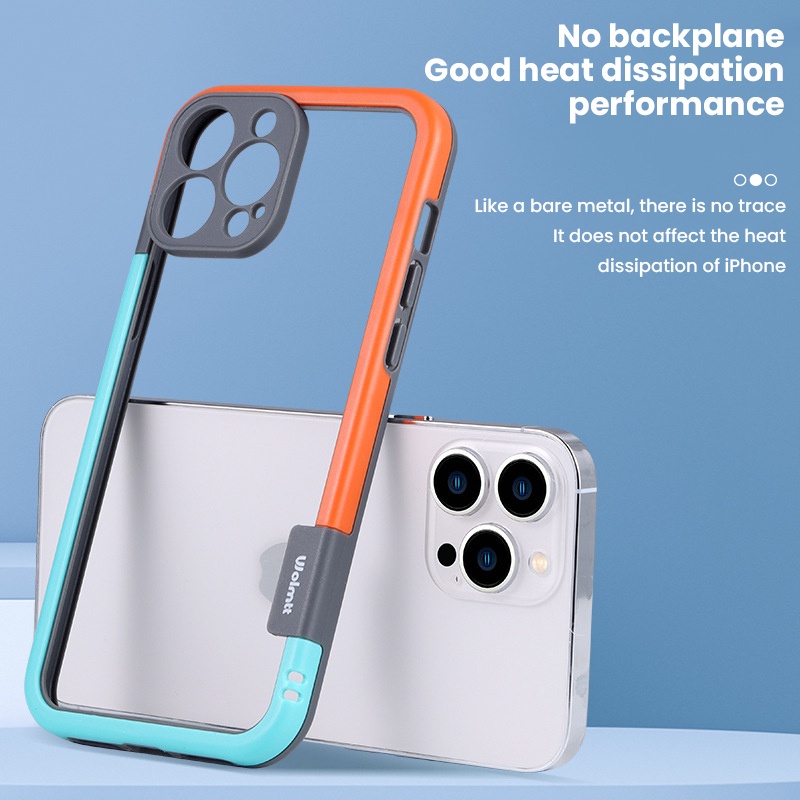 ยางซิลิโคนกันชนกรอบสําหรับ iPhone 16 15 14 13 12 11 Pro Max Plus TPU + PC การกระจายความร้อนฝาครอบป้องกัน