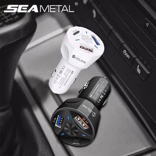 SEAMETAL 55W ที่ชาร์จในรถสมาร์ทชาร์จเร็ว PD20W QC3.0 Dual USB + Type C ซ็อกเก็ตอะแดปเตอร์ชาร์จโทรศัพท์สากล