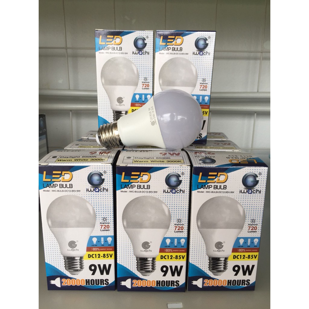 หลอดไฟ LED LAMP BULB 9 วัตต์ DC12-85V IWACHI