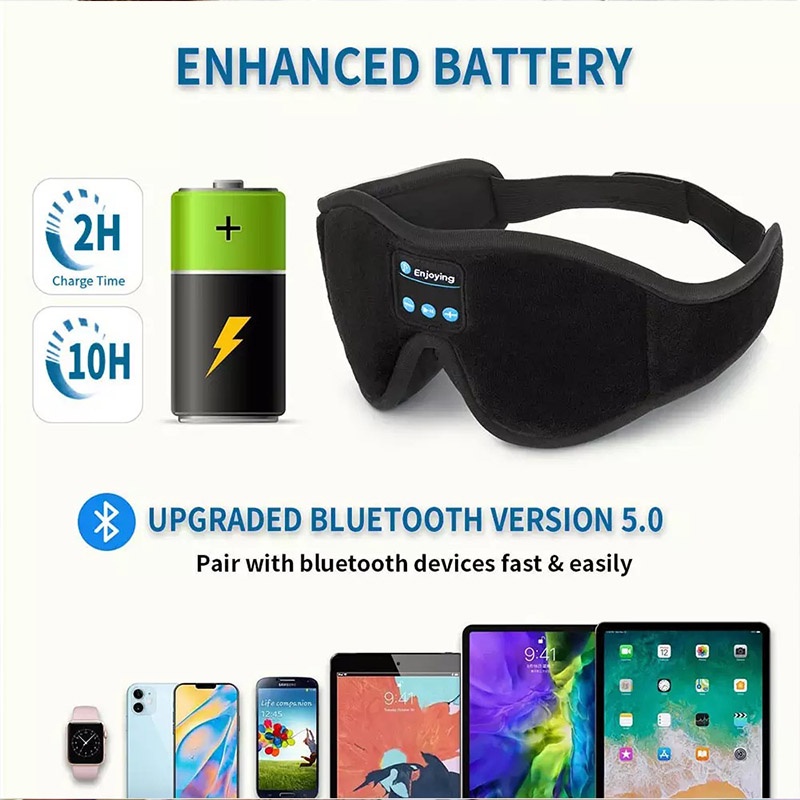 3D Bluetooth Eye Mask ชุดหูฟังไร้สายเพลง Bluetooth Eye Mask ใหม่ Sleep Bluetooth Eye Mask ชุดหูฟังสเตอริโอ