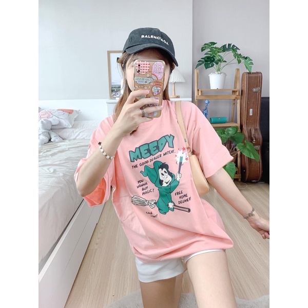 เสื้อยืดโอเวอร์ไซส์ ลายแม่มดน้อย MEEDY