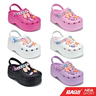 [ลิขสิทธิ์แท้] Baoji BO37-120 Clog Bae Platform - Marshmallow Candy  รองเท้า แตะ หัวโต เสริมส้น บาโอจิ แท้