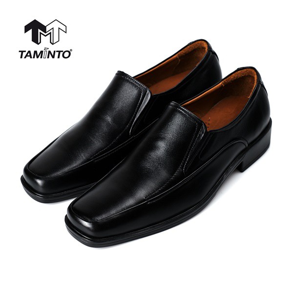ส่งฟรี!! Taminto รองเท้าผู้ชาย หนังแท้ แบบสวม คัชชู ทำงาน หัวตัด B5902 Men's Loafers
