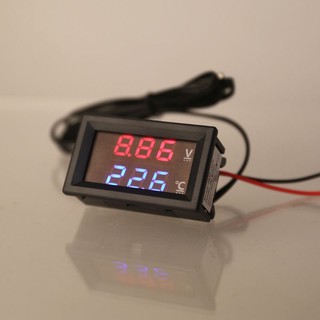 ♪SEL♫12V/24V LED Display Car Voltage &amp; Water Temperature Gauge Voltmeter