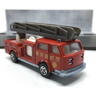 Majorette - Pompier Japan Fire Truck - Dark Grey Ladder - Red Color / scale 1/100 (3 inches) no Package