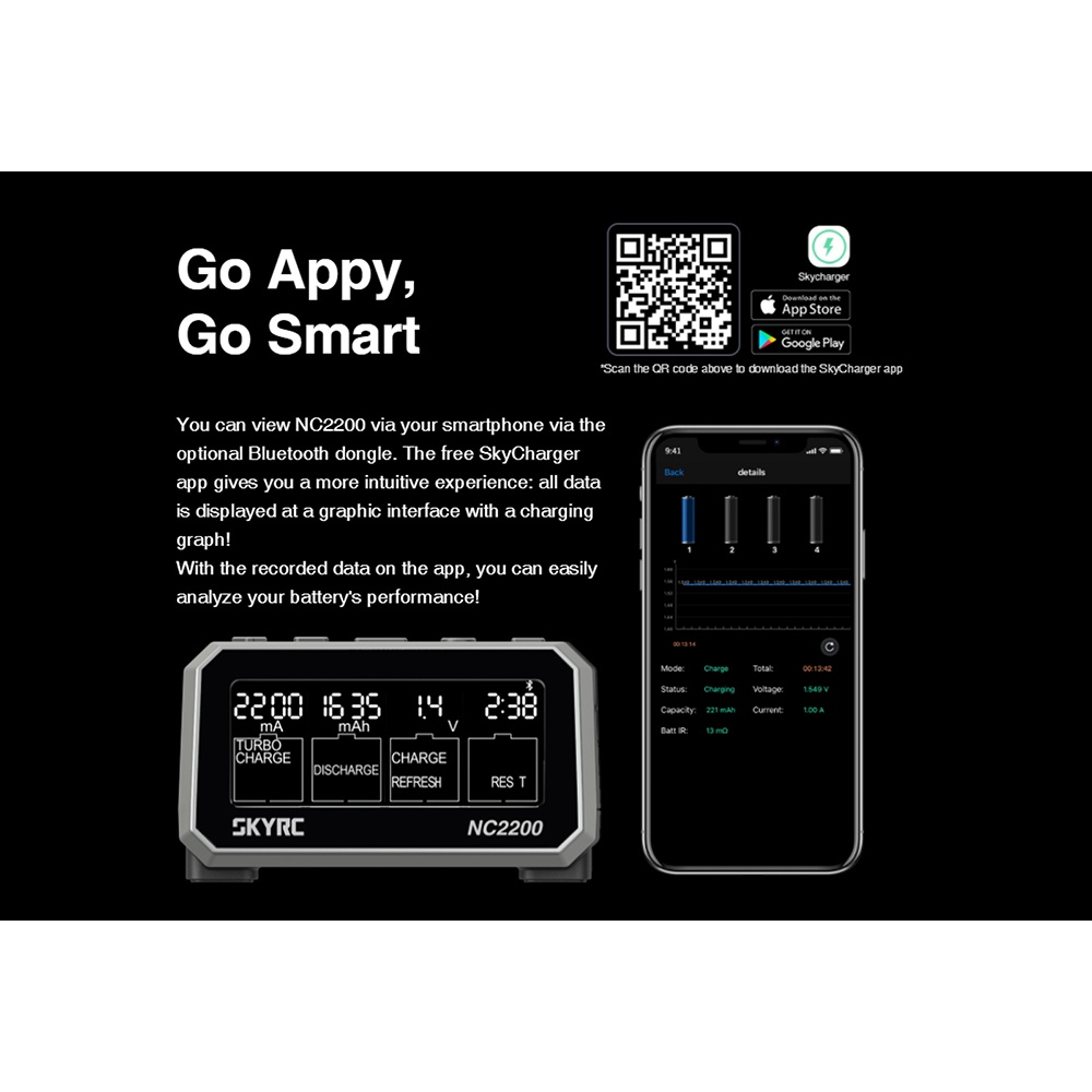 Skyrc NC2200 ที่ชาร์จแบตเตอรี่ 12V 2.0A 4 ช่อง AA AAA และเครื่องวิเคราะห์แบตเตอรี่ NiMH NiCD - รูปที่ 2