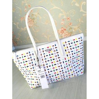 กระเป๋าสะพายไหล่ สีขาว ลายจระเข้ ยี่ห้อ  รุ่น Shopping Bag พร้อมส่ง