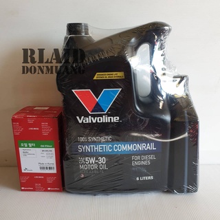 VALVOLINE SYNTHETIC COMMONRAIL 5W-30 ขนาด 6+1ลิตร แถมกรองเครื่อง ฟรี แกลลอนดำ