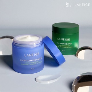 Laneige Cica Sleeping Mask 60 ml. สูตรใหม่ มาสก์กระปุกสีเขียวที่มีส่วนผสมของ Cica👉ราคา/1ชิ้น